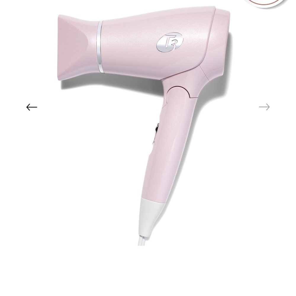 T3 Micro Featherweight Compact Folding Hair Dryer Soft Pink EUC